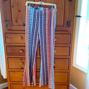 Multi color bell bottom pants